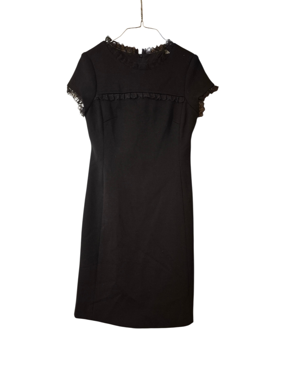 Shannon Mclean Vintage Black Cocktail Lace-Trim Sheath Dress